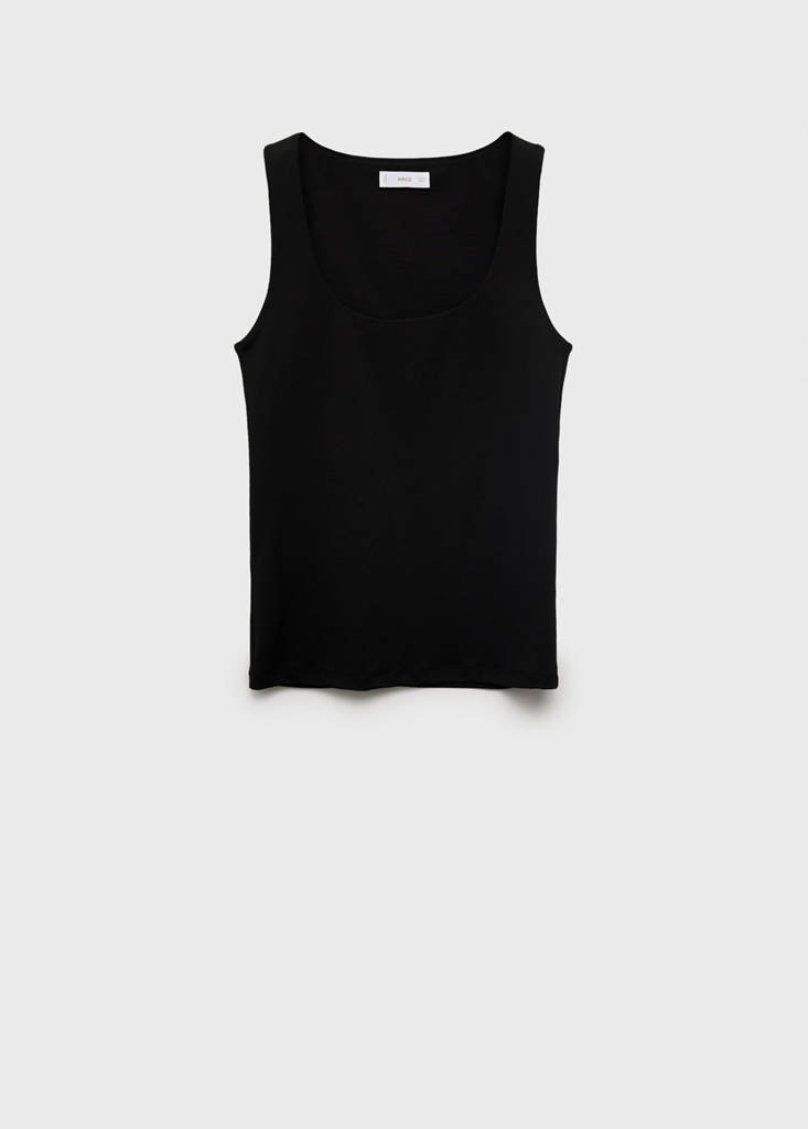 Plain strapless top — Black