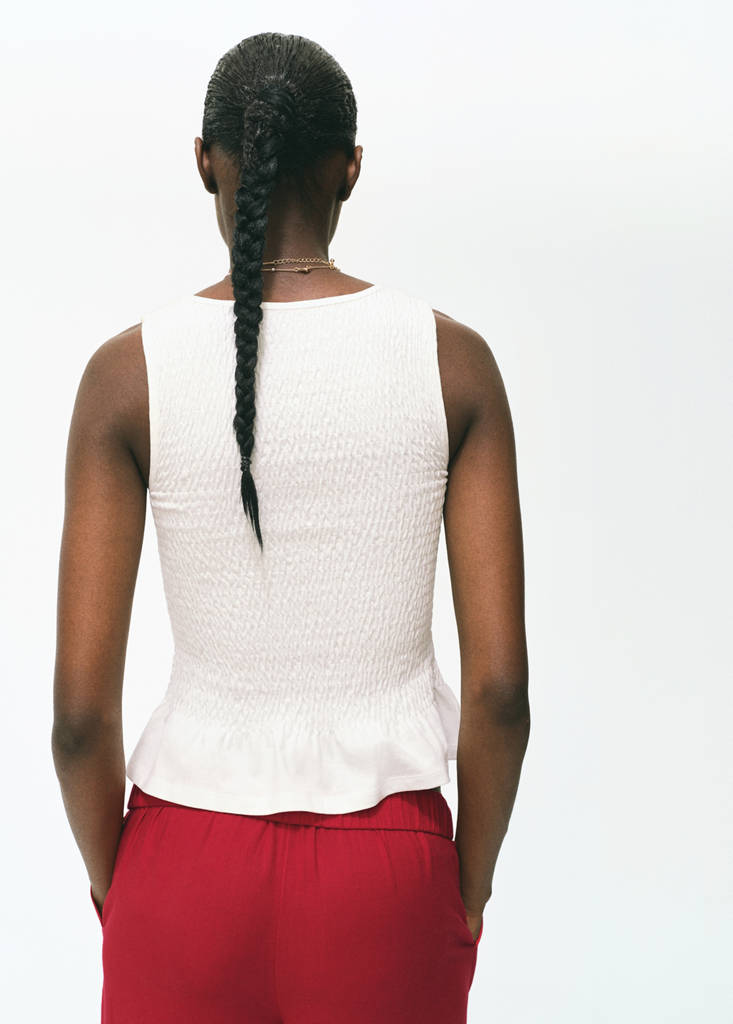 Ruffled top — Off White