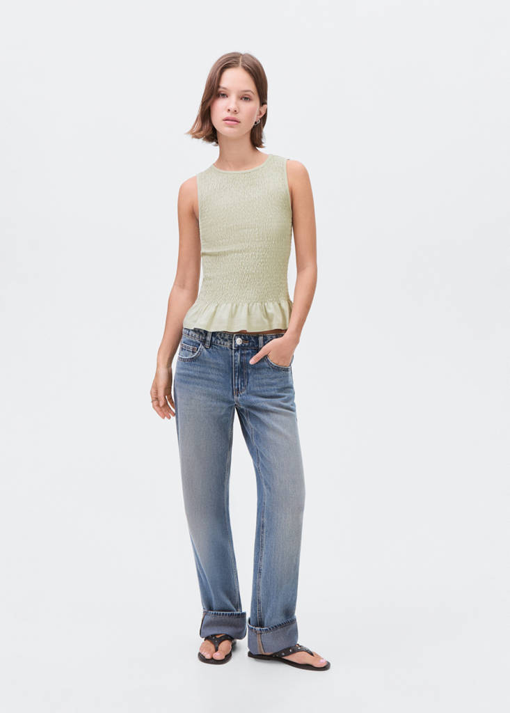 Ruffled top — Pastel Green