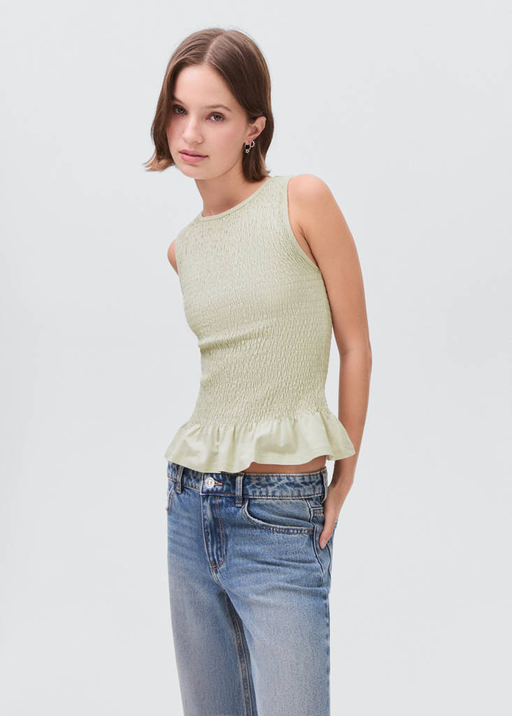 Ruffled top — Pastel Green