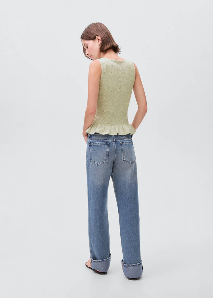 Ruffled top — Pastel Green