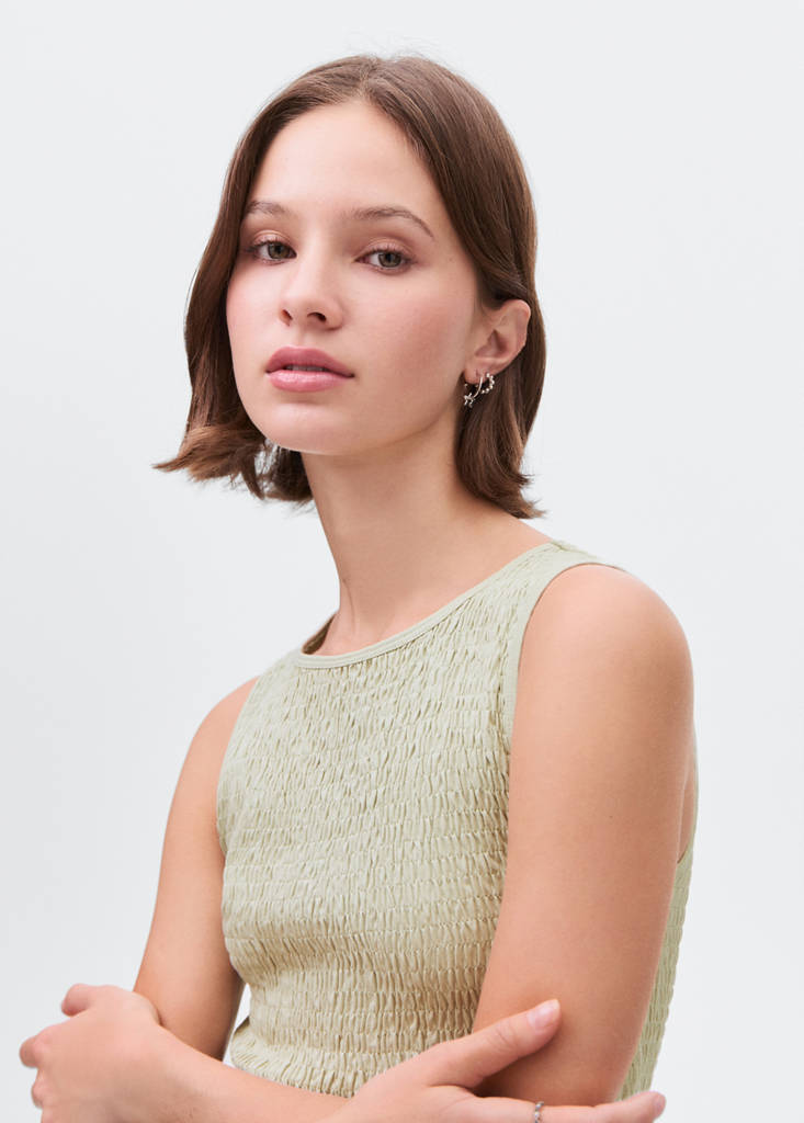 Ruffled top — Pastel Green