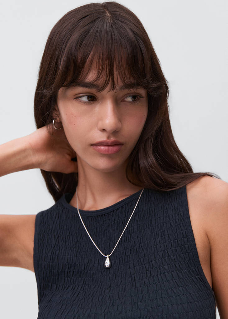 Ruffled top — Navy