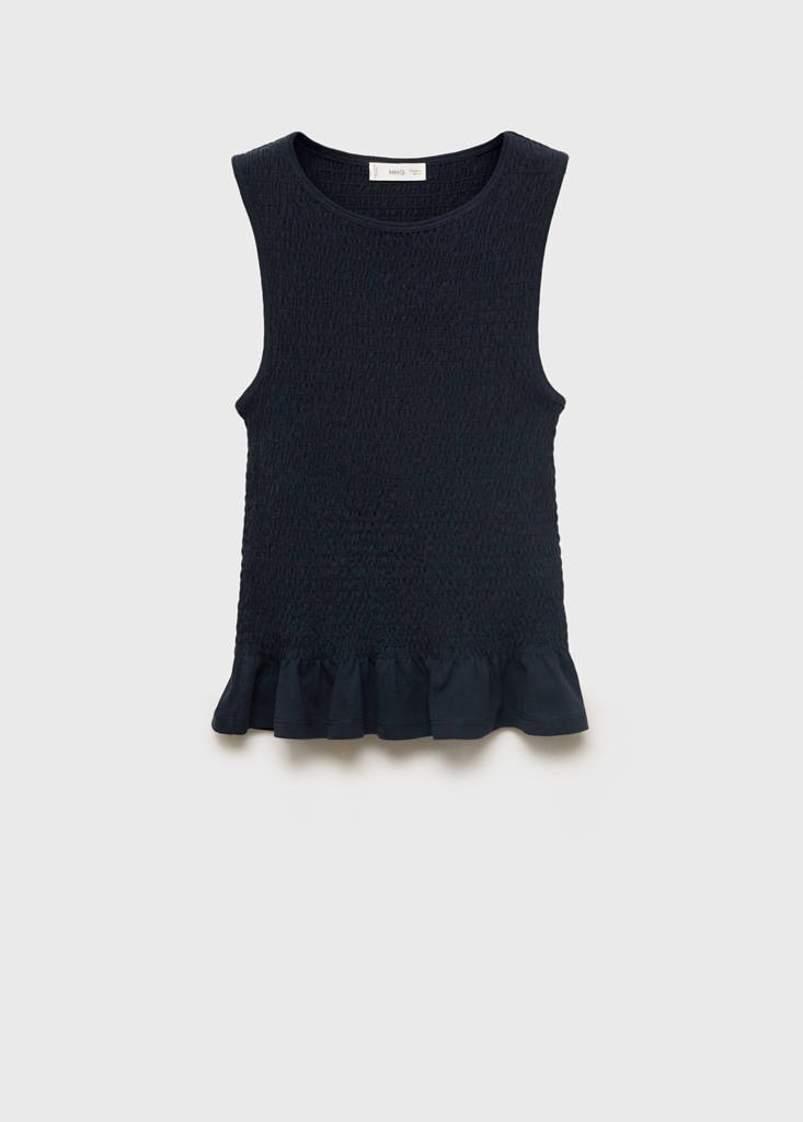 Ruffled top — Navy