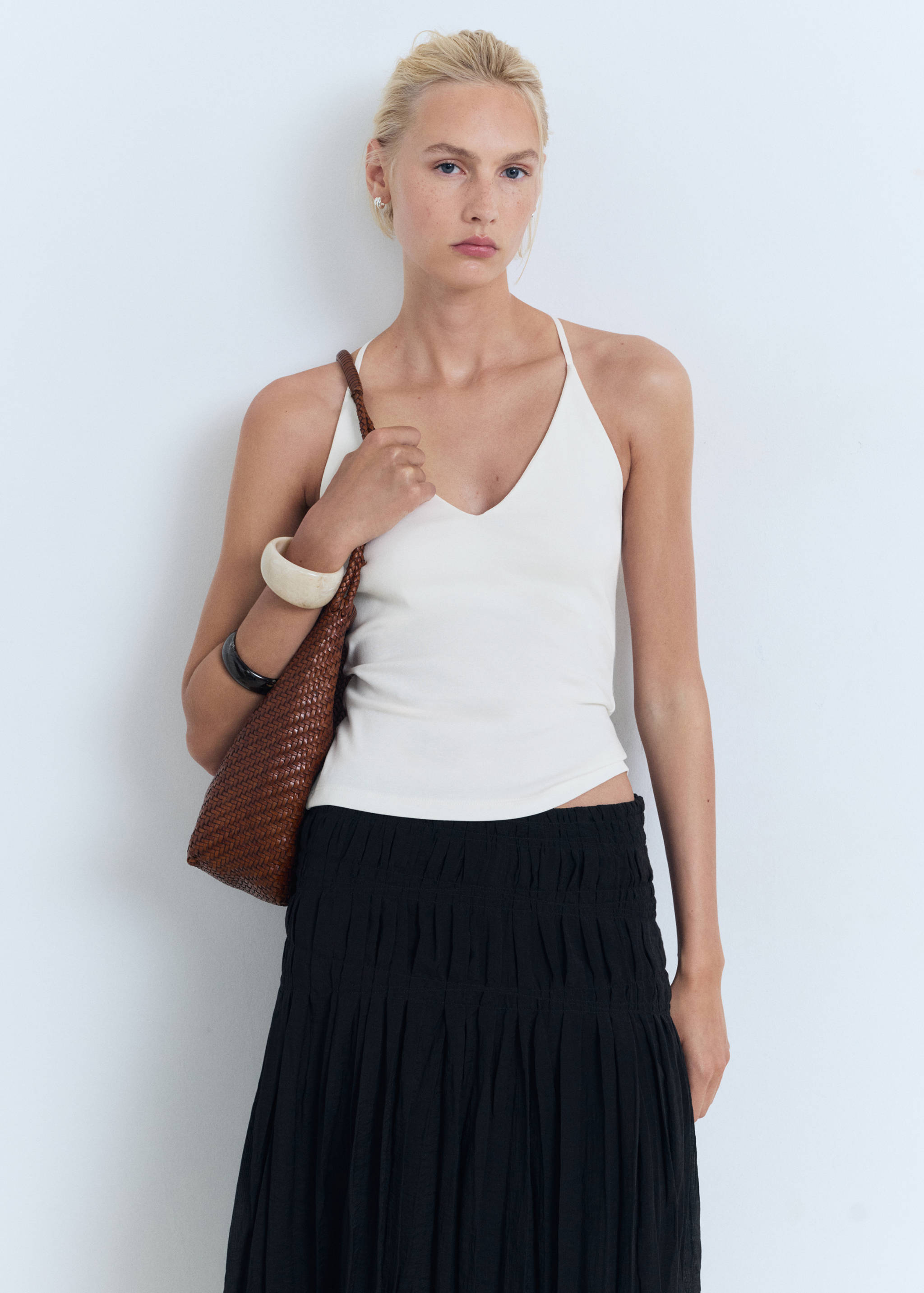 Top en coton dos nu - Plan moyen