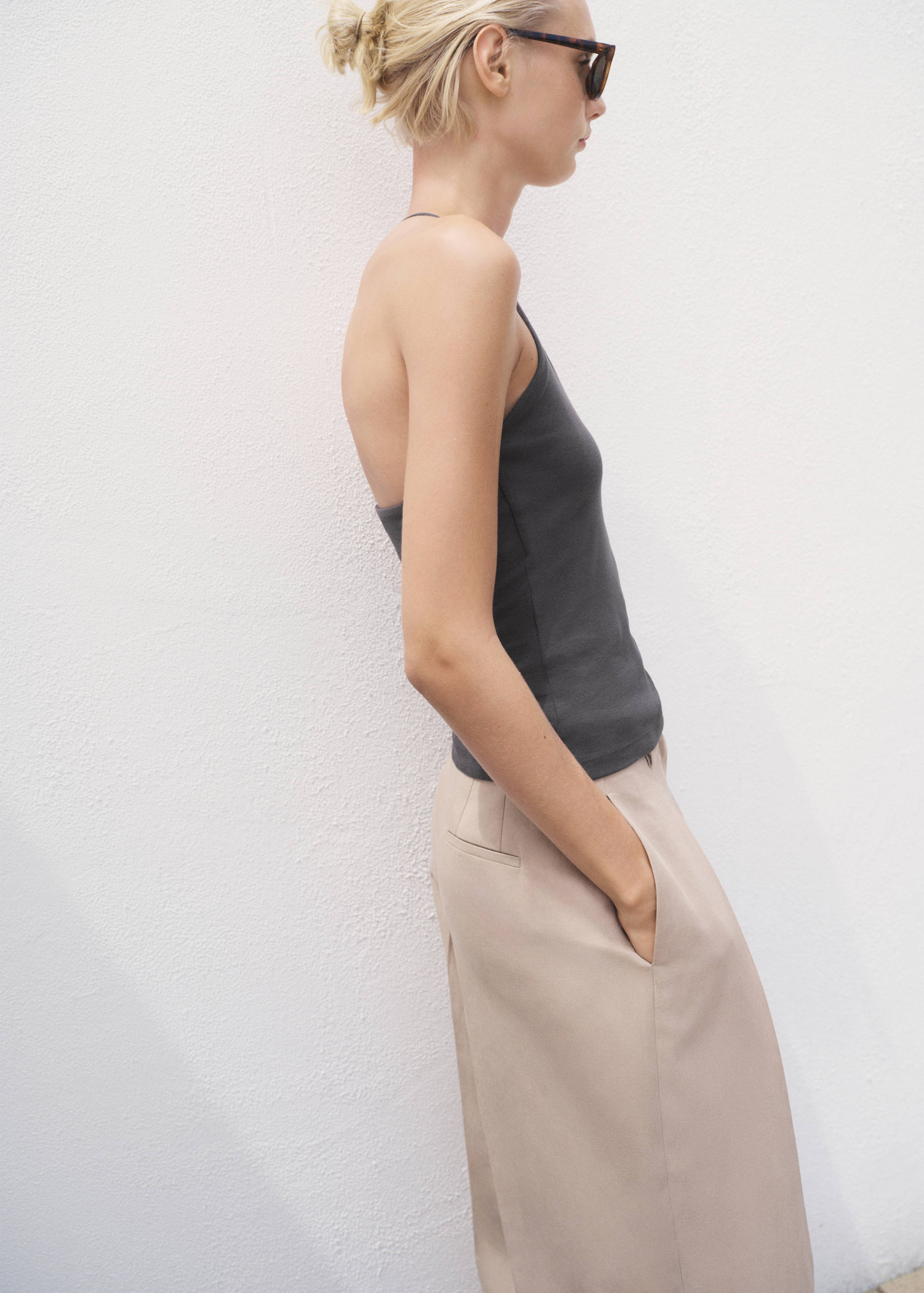 Top en coton dos nu - Plan moyen