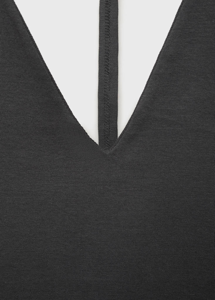 Open-back cotton top — Charcoal