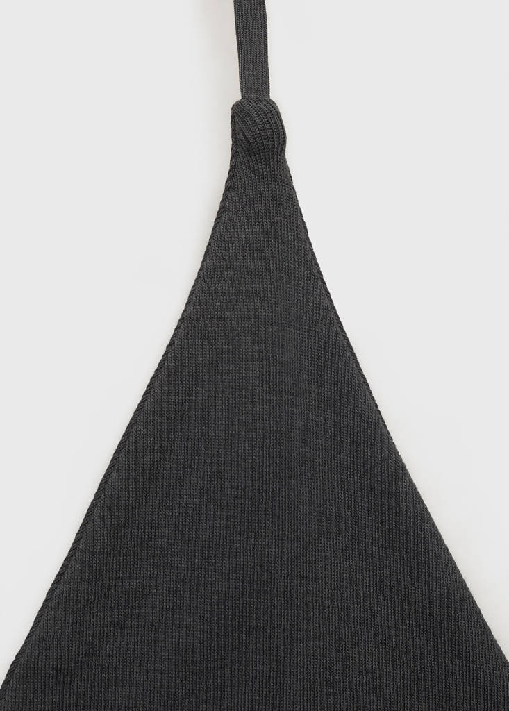 Open-back cotton top — Charcoal