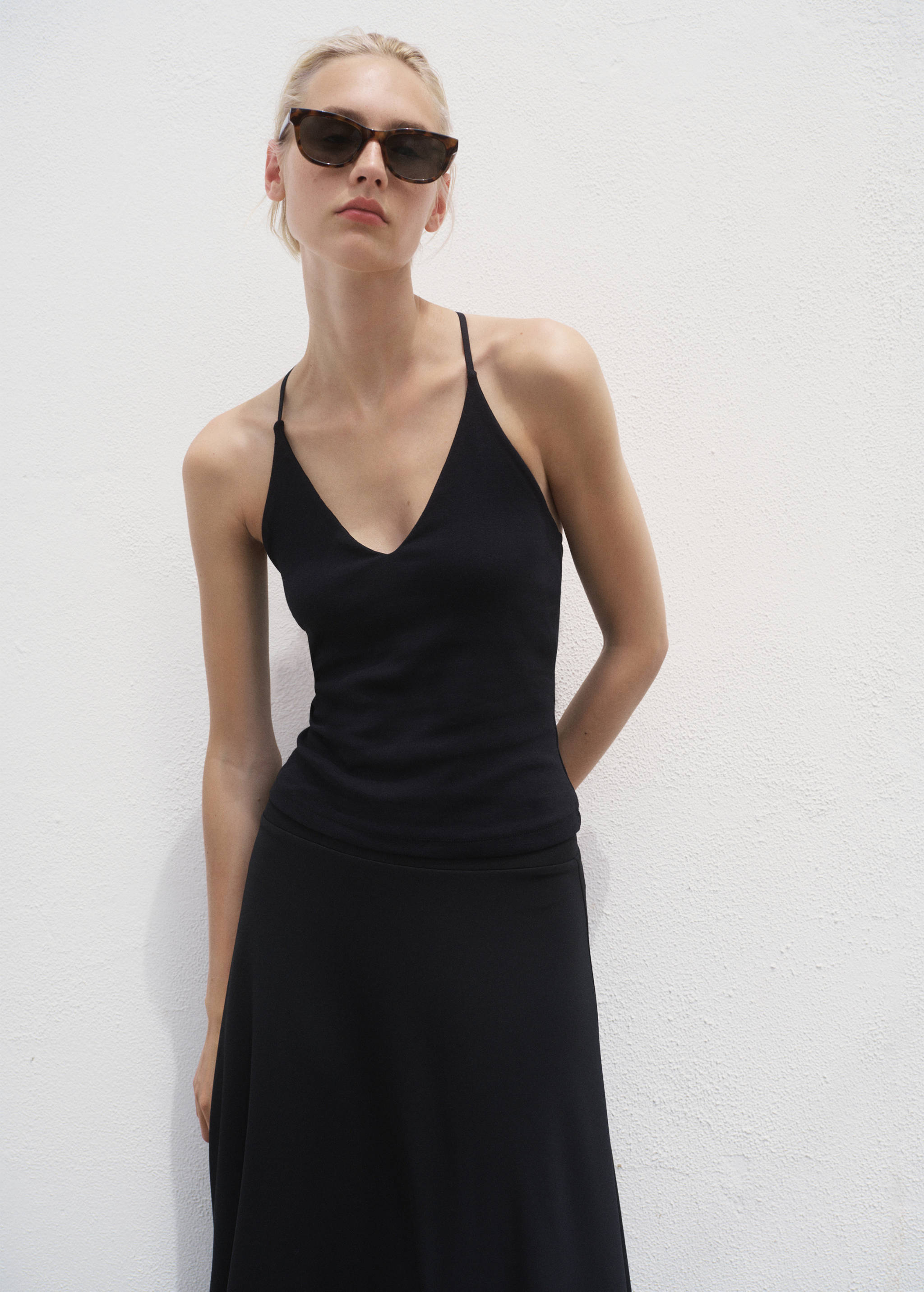 Top en coton dos nu - Plan moyen