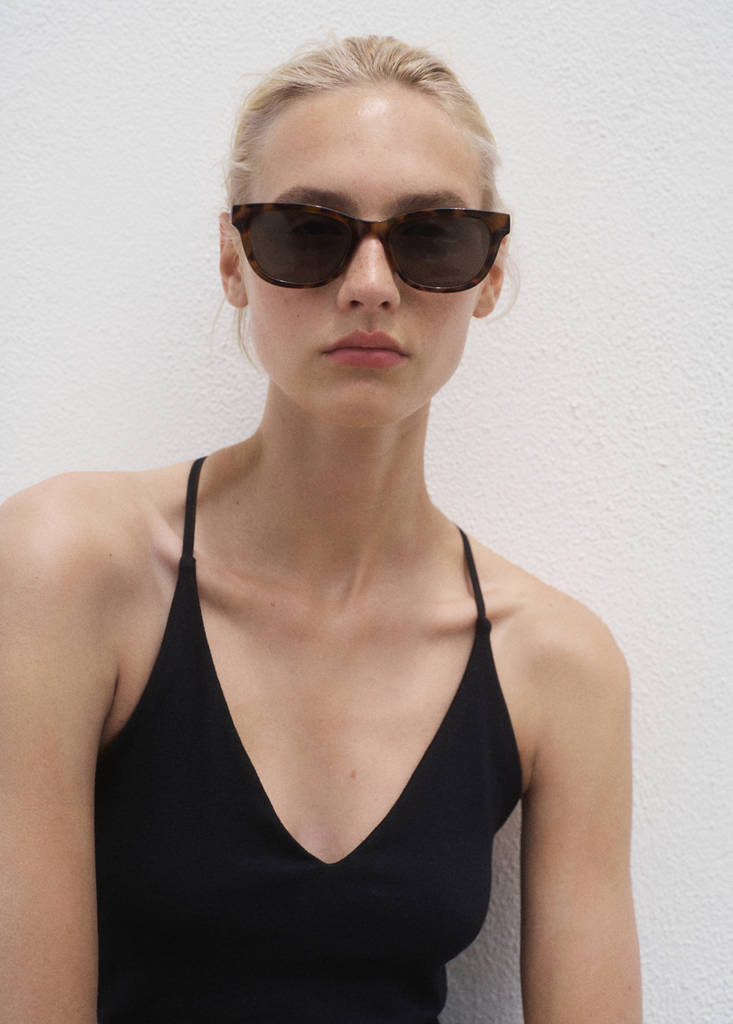 Open-back cotton top — Black