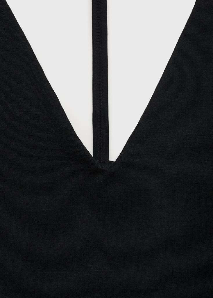 Open-back cotton top — Black
