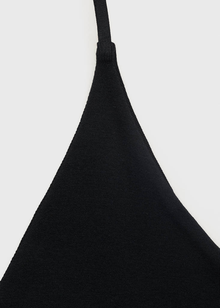 Open-back cotton top — Black