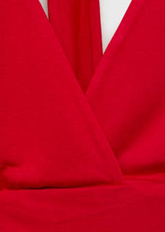 V-neck top with open back — Red 9