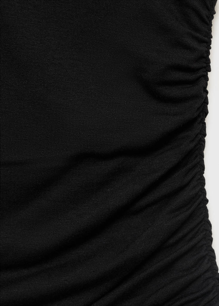 V-neck top with open back — Black
