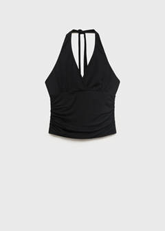 V-neck top with open back — Black 6