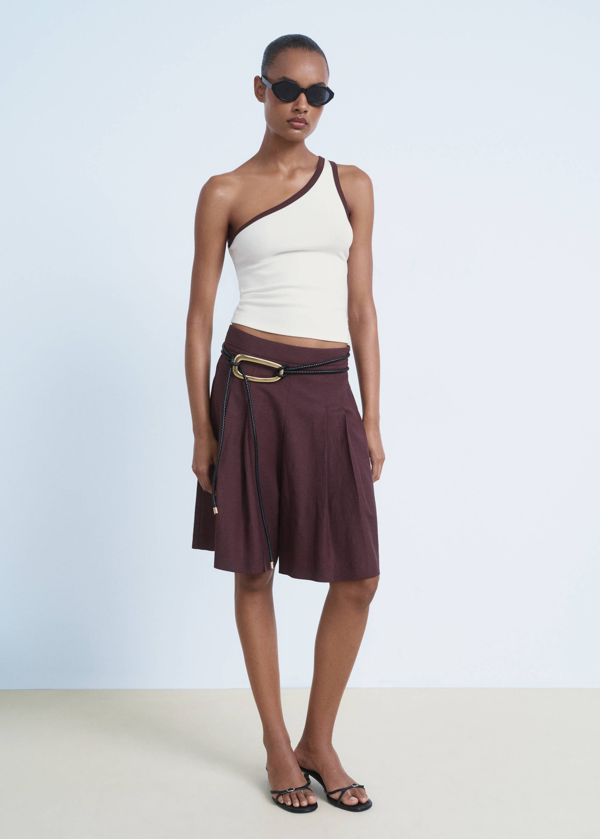 Top asymétrique liseré contrastant - Plan général