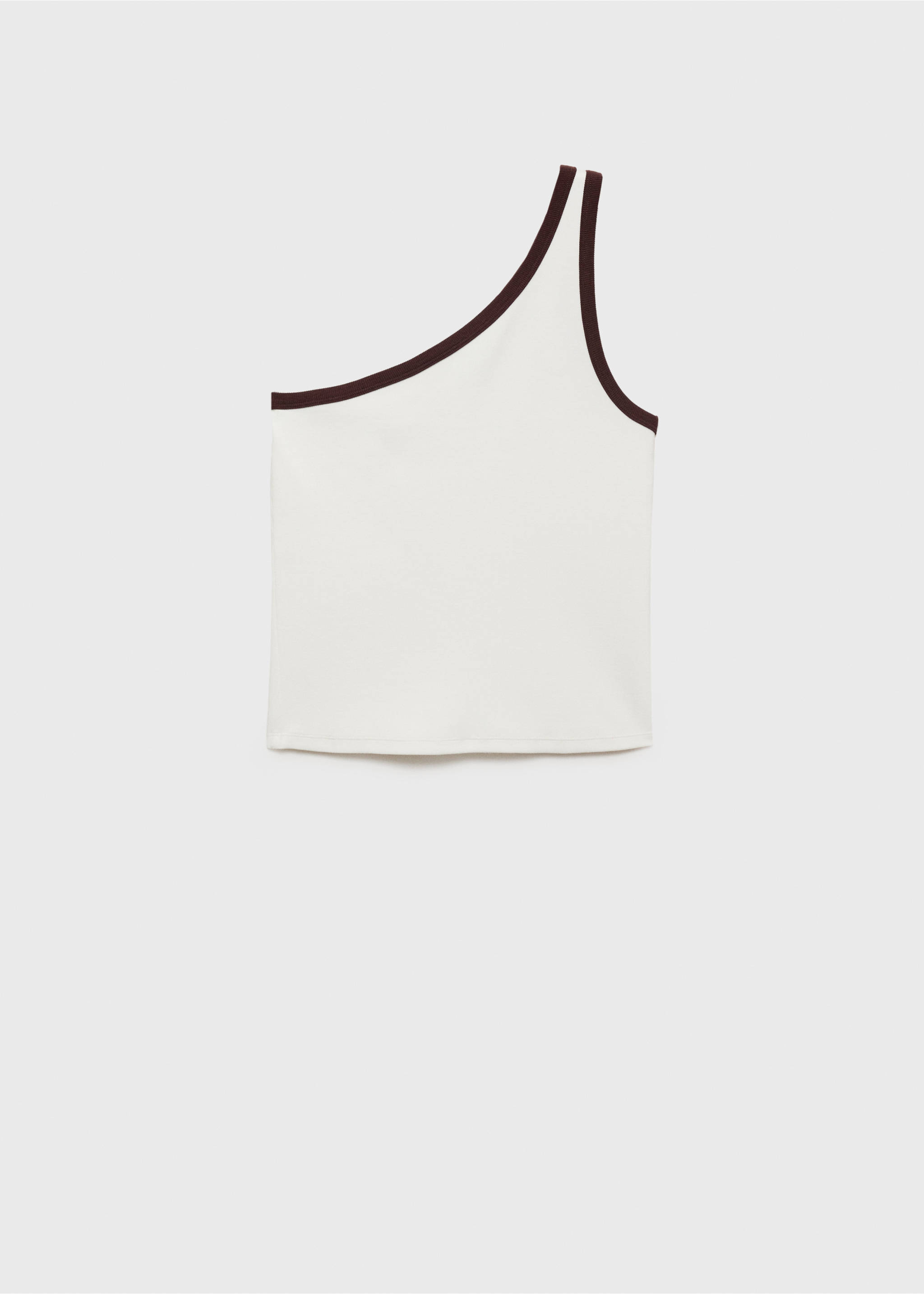 Asymmetrical top with contrasting trim - Article without model, Ecru. Ref: 17002913-00.