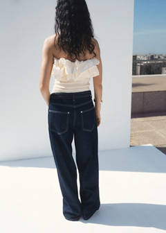 Strapless top with ruffles — Ecru 3