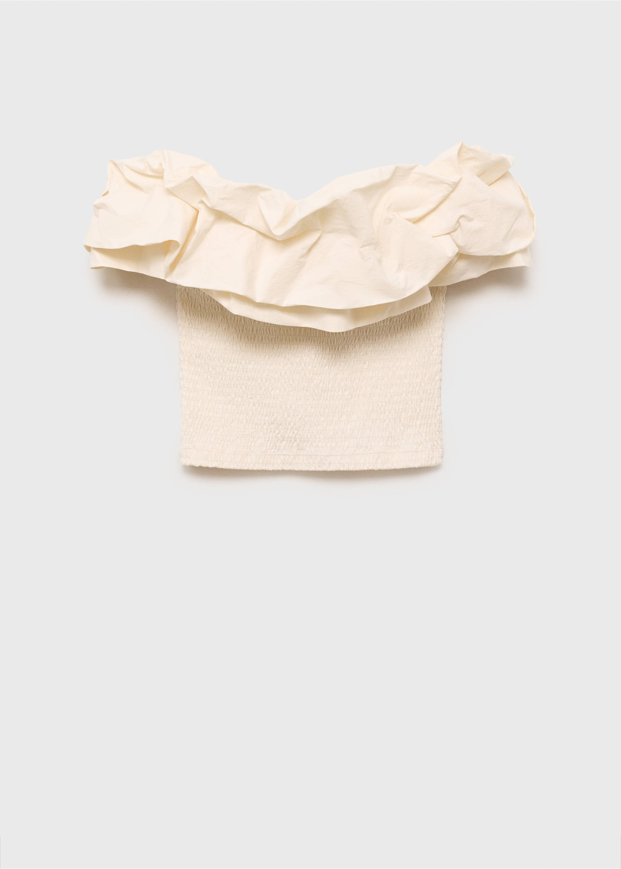 Haut bustier à volants - Article sans modèle, Écru. Ref: 17002914-00.