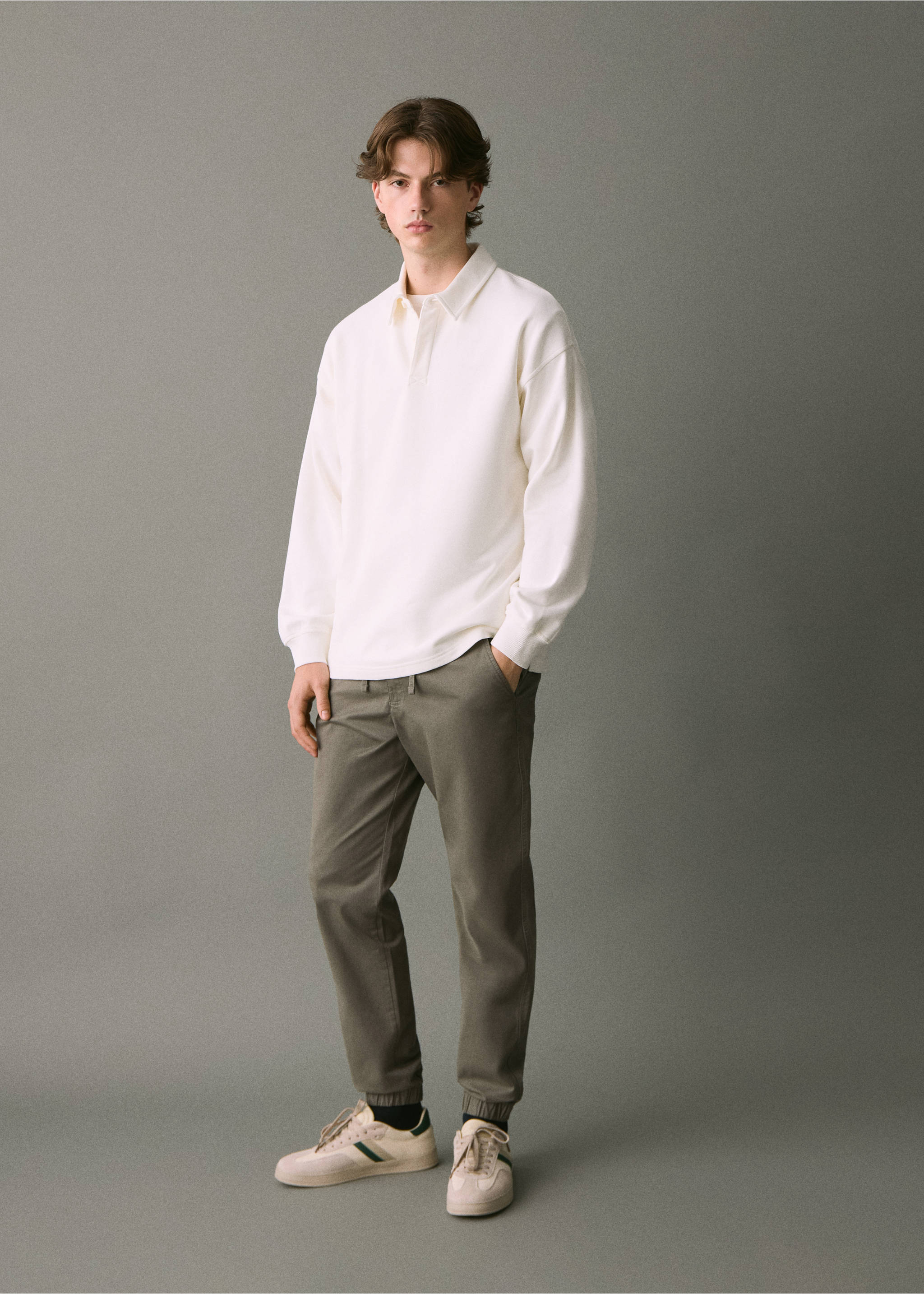 Jogger cintura elástica - Plano general, Khaki. Ref: 17002917-00.