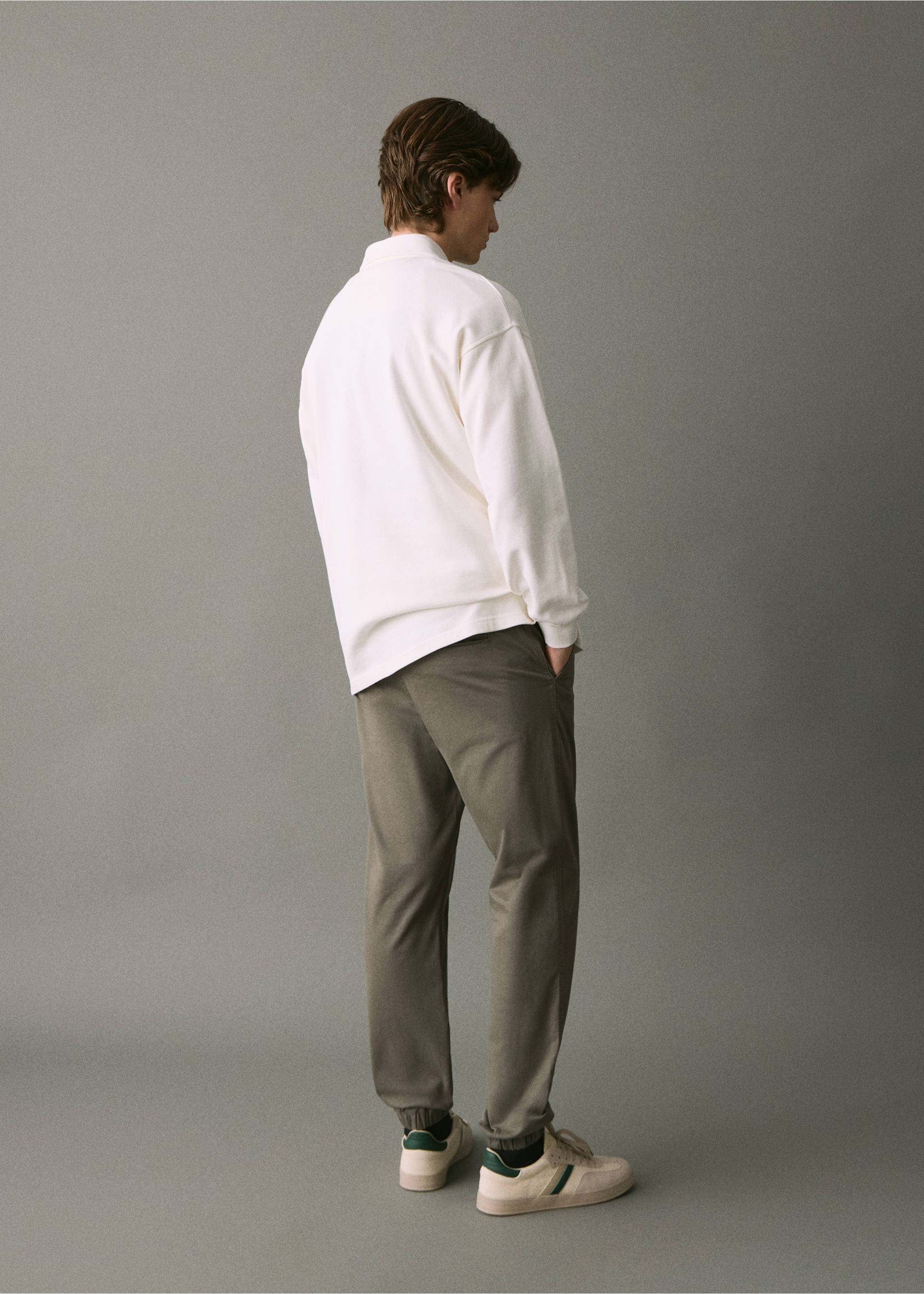 Jogger cintura elástica - Reverso del artículo, Khaki. Ref: 17002917-00.