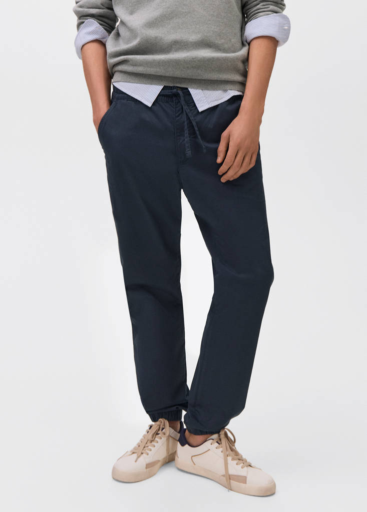 Cotton drawstring joggers - thumbnail 2