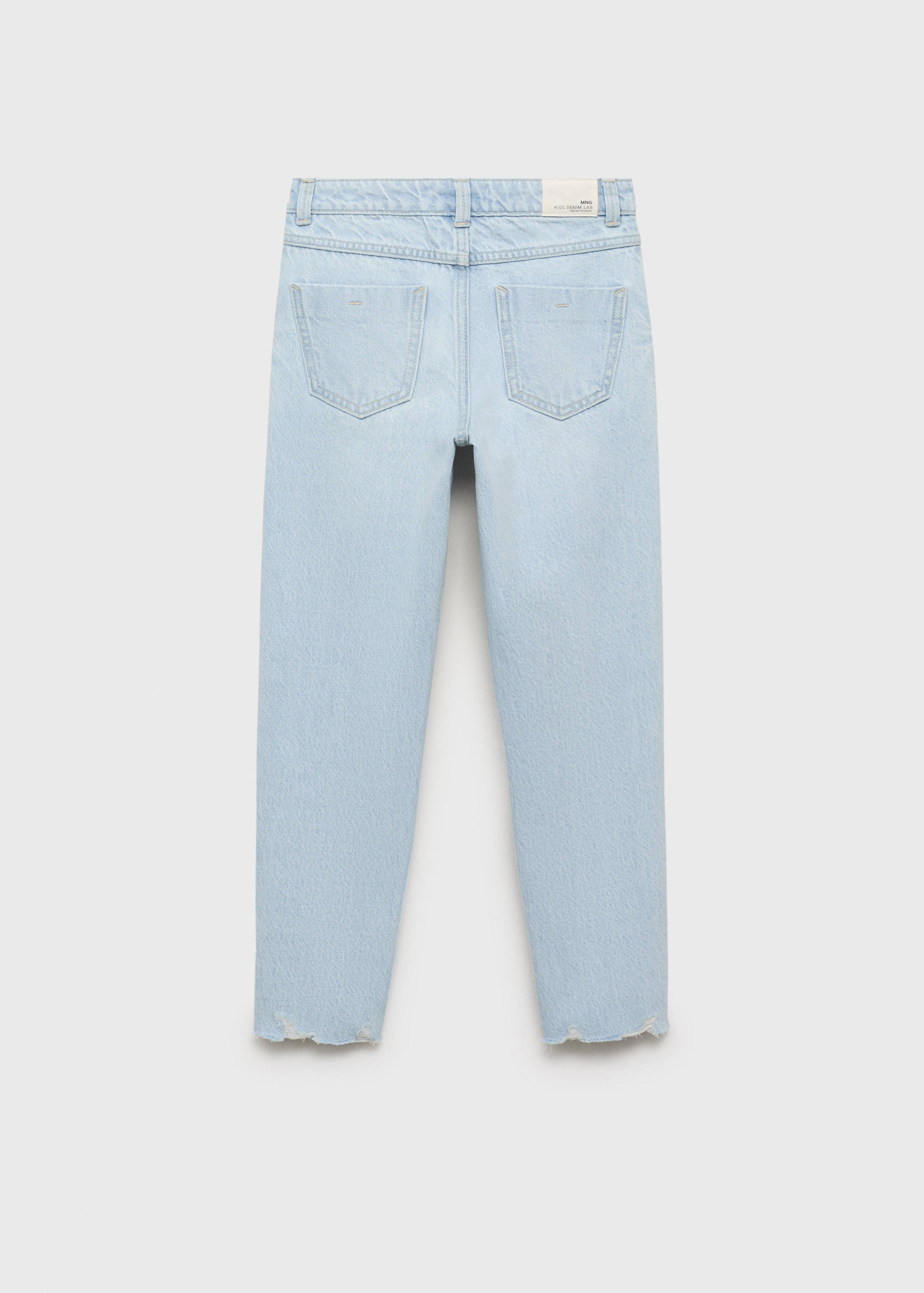 Mom fit decorative rips jeans - Reverse of the article