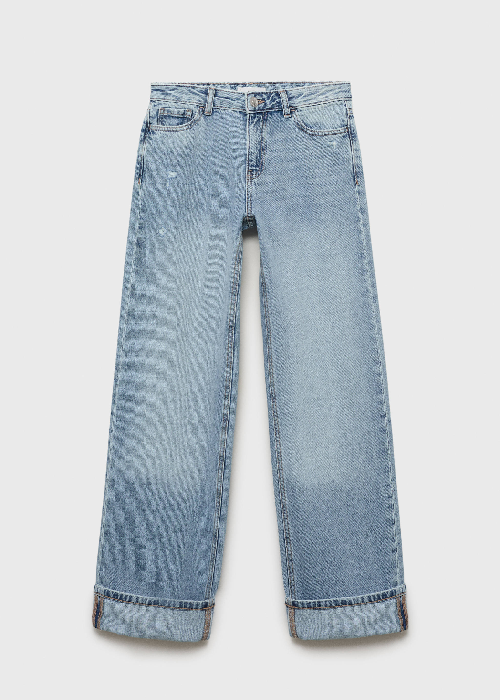 Wide leg jeans with turned-up hem - Article without model