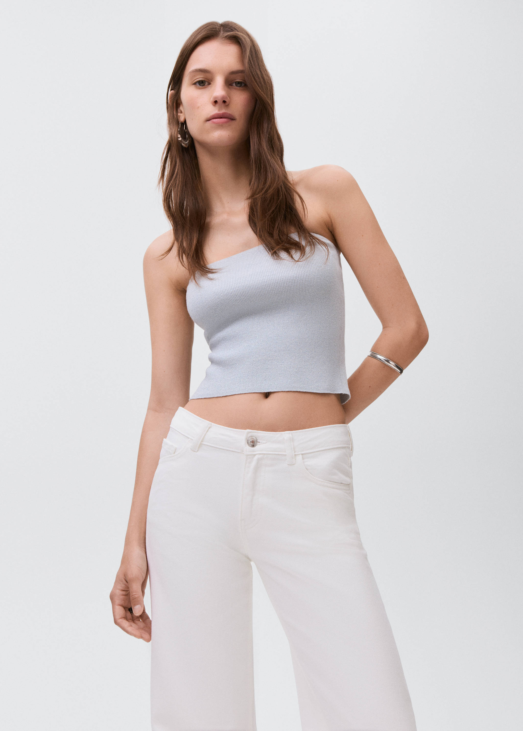 Wide leg jeans with turned-up hem - Details of the article 6