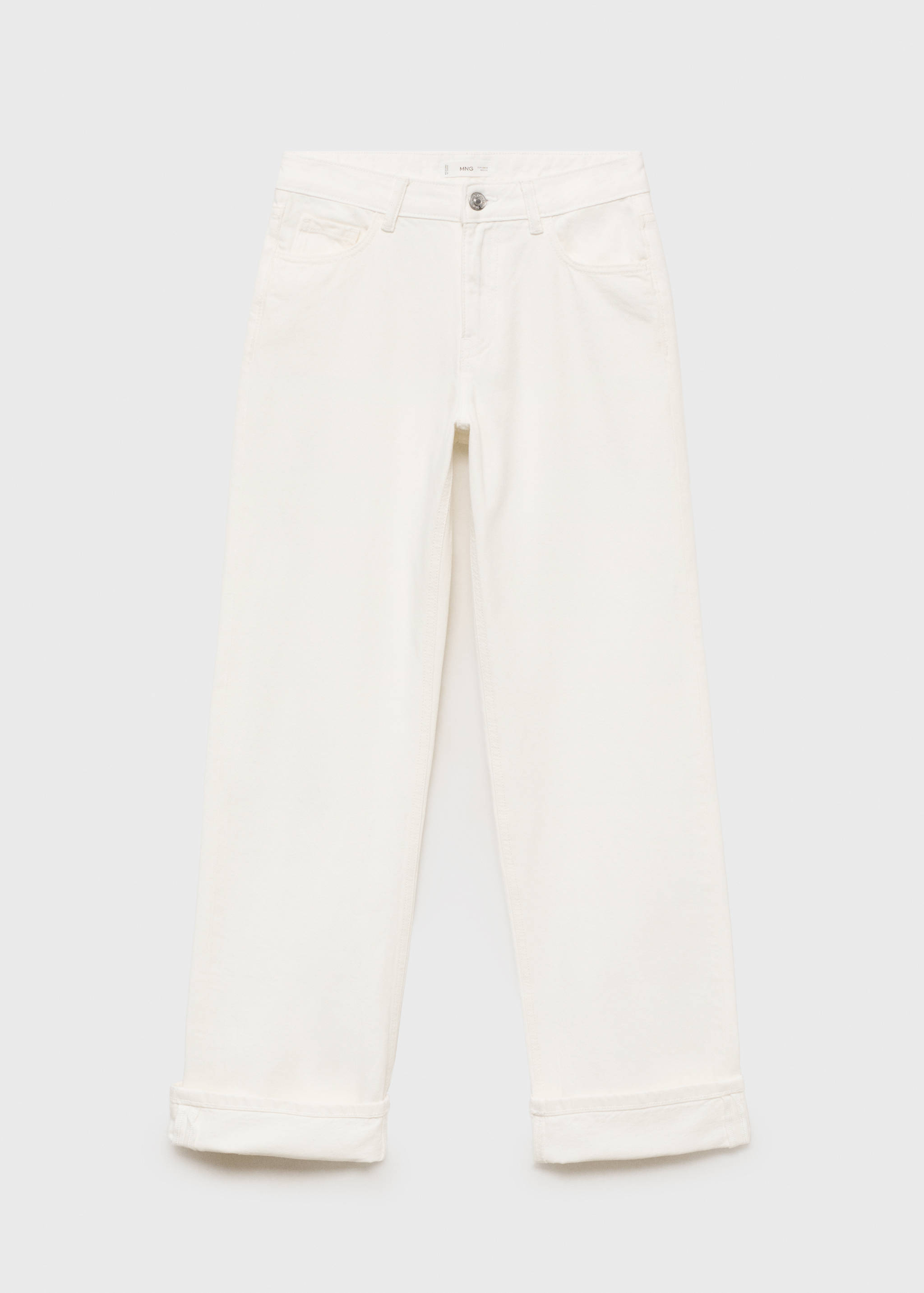 Wide leg jeans with turned-up hem - Article without model