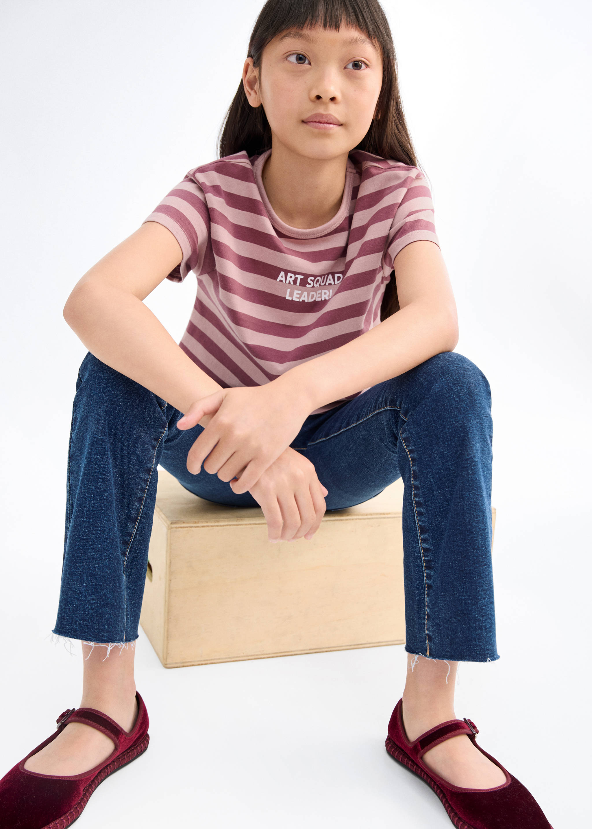 Printed striped T-shirt - Medium plane