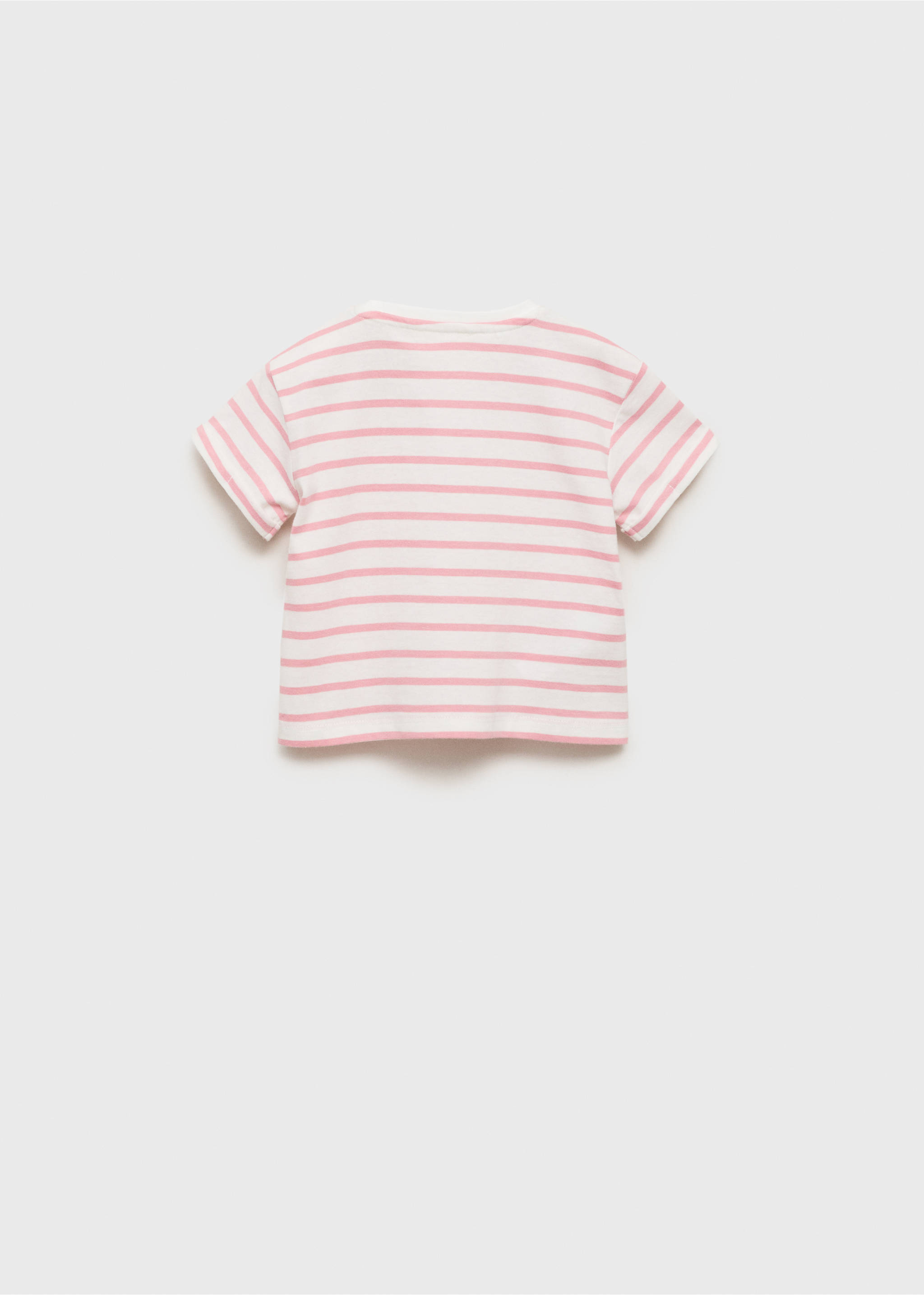 Patch striped t-shirt - Reverse of the article, Pink. Ref: 17003289-00.