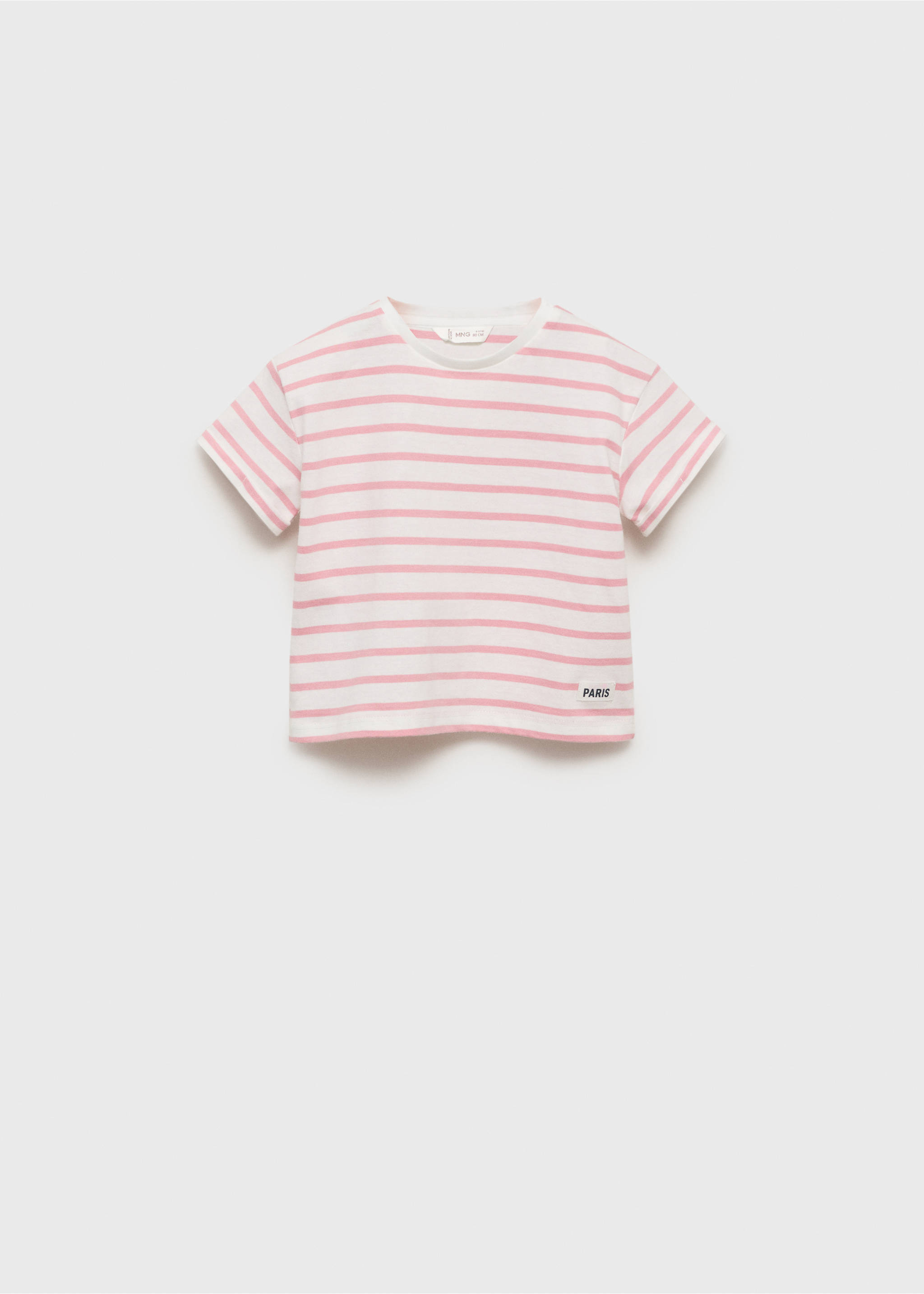 Patch striped t-shirt - Article without model, Pink. Ref: 17003289-00.