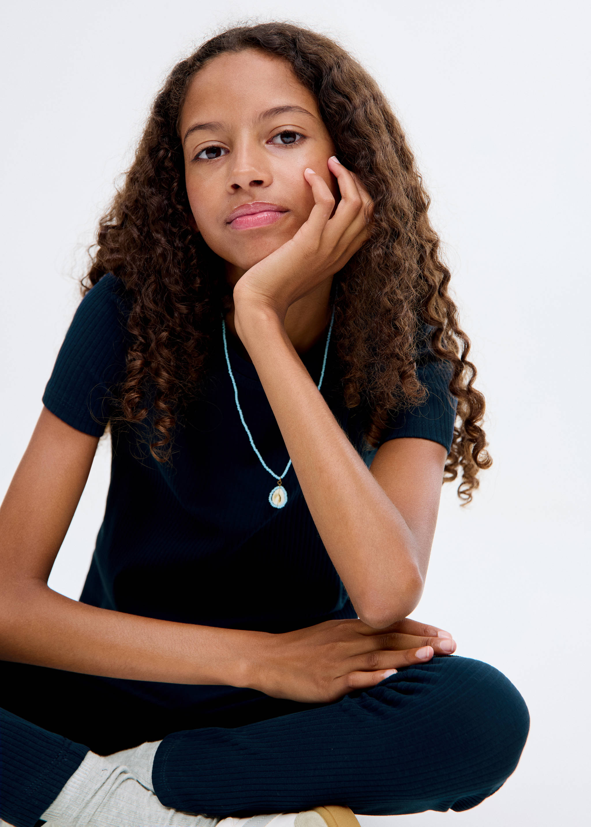 تي شيرت قطني مضلع - رؤية وسط