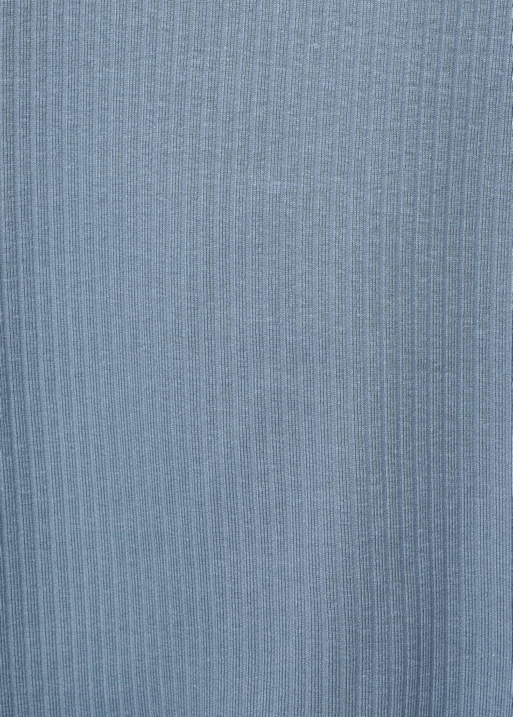 Ribbed cotton T-shirt — Blue