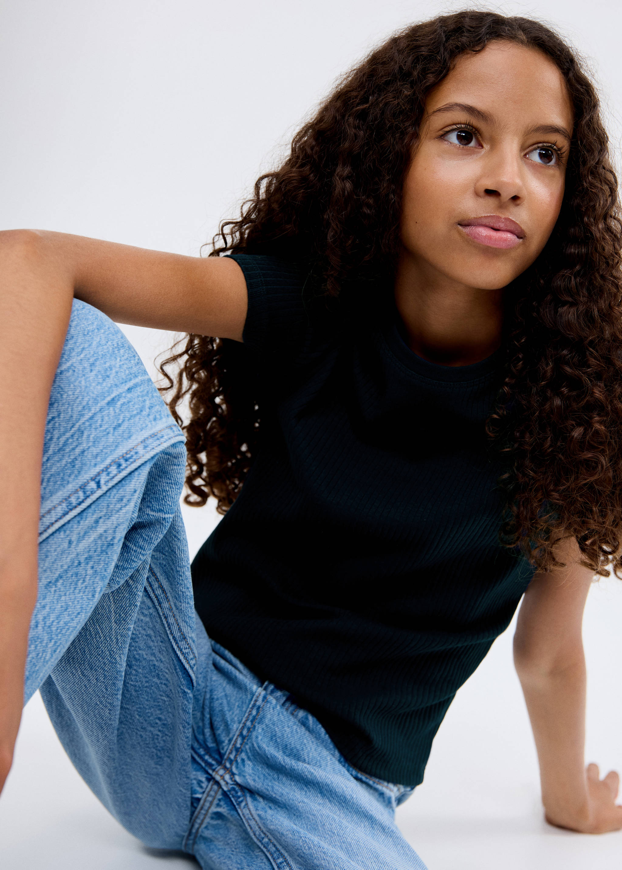 تي شيرت قطني مضلع - رؤية وسط