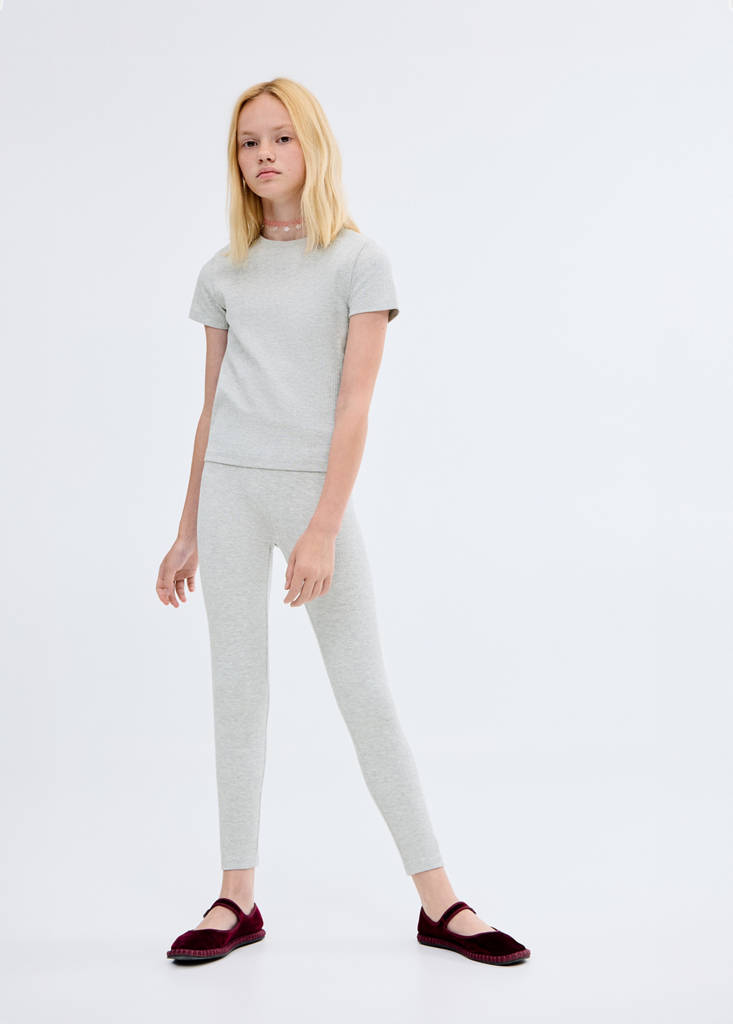 Ribbed cotton T-shirt — Light Heather Grey