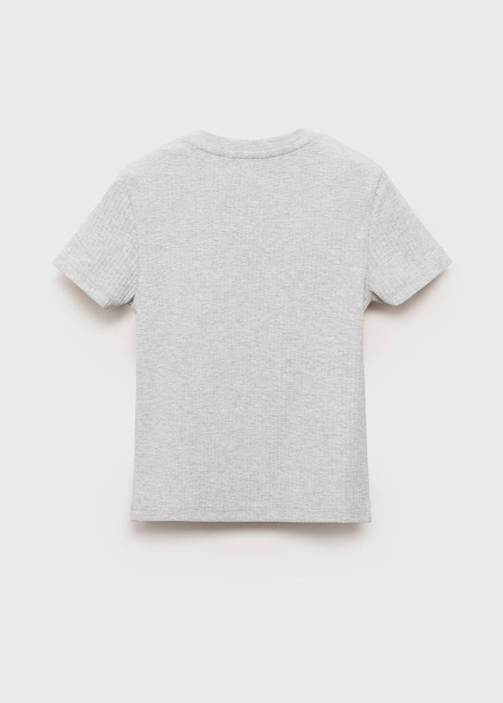 Ribbed cotton T-shirt — Light Heather Grey