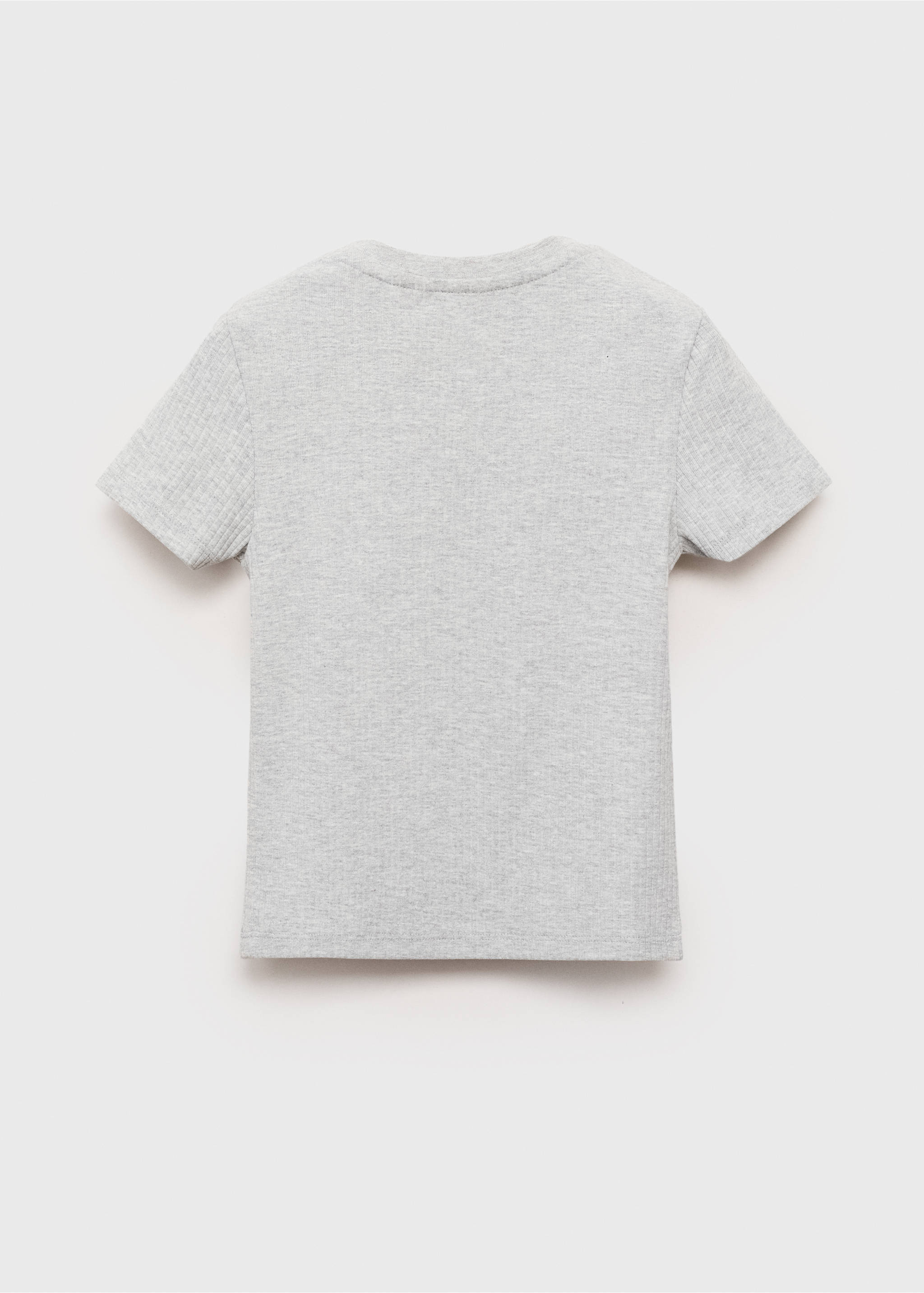 Ribbed cotton T-shirt - Reverse of the article, Light Heather Grey. Ref: 17003291-00.