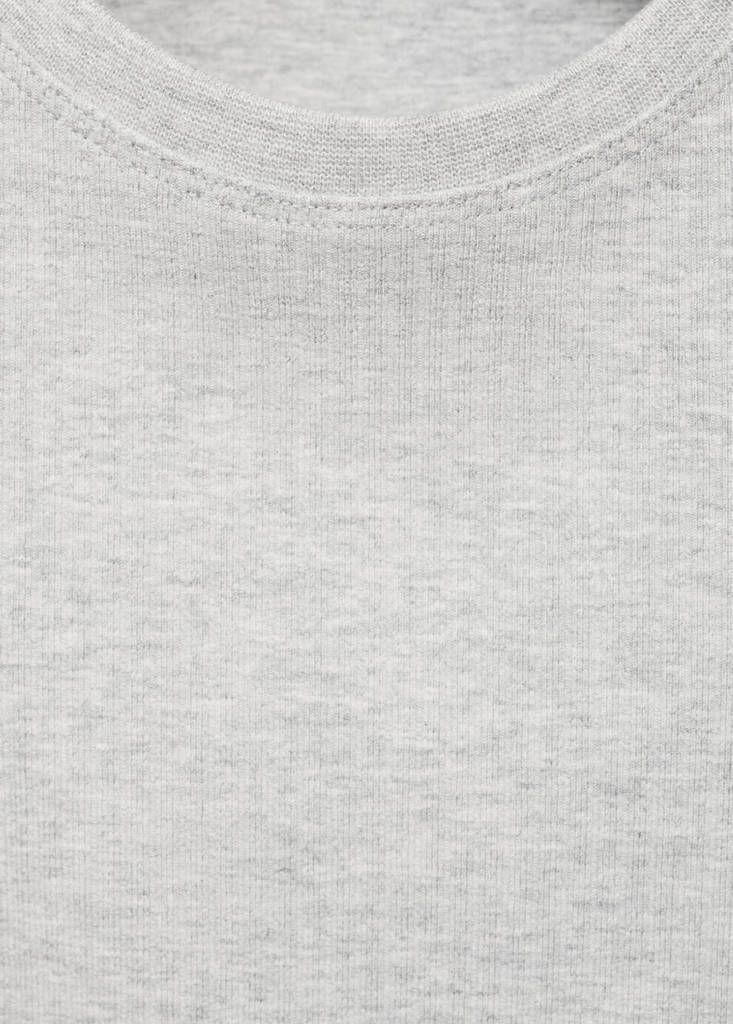 Ribbed cotton T-shirt — Light Heather Grey