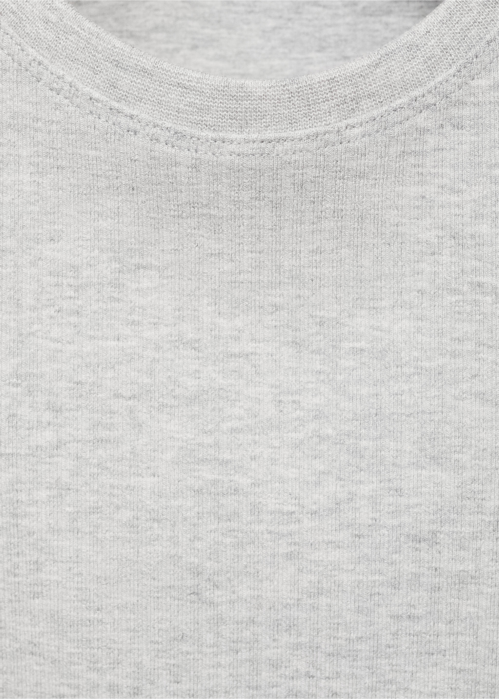 Ribbed cotton T-shirt - Details of the article 8, Light Heather Grey. Ref: 17003291-00.