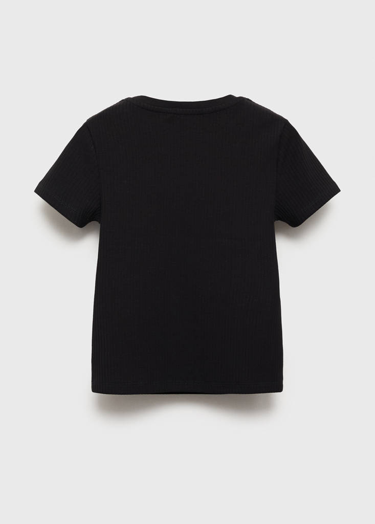 Ribbed cotton T-shirt — Black