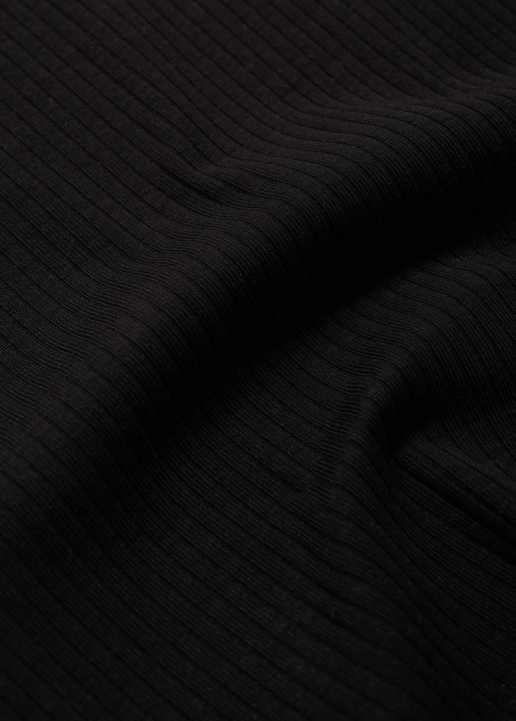 Ribbed cotton T-shirt — Black