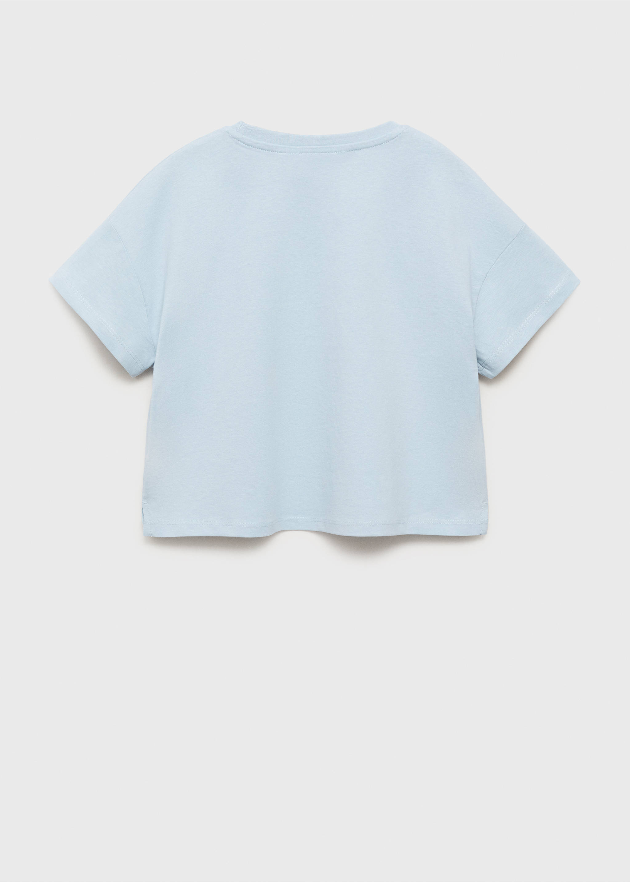 Embroidered cotton T-shirt - Reverse of the article, Sky Blue. Ref: 17003292-00.