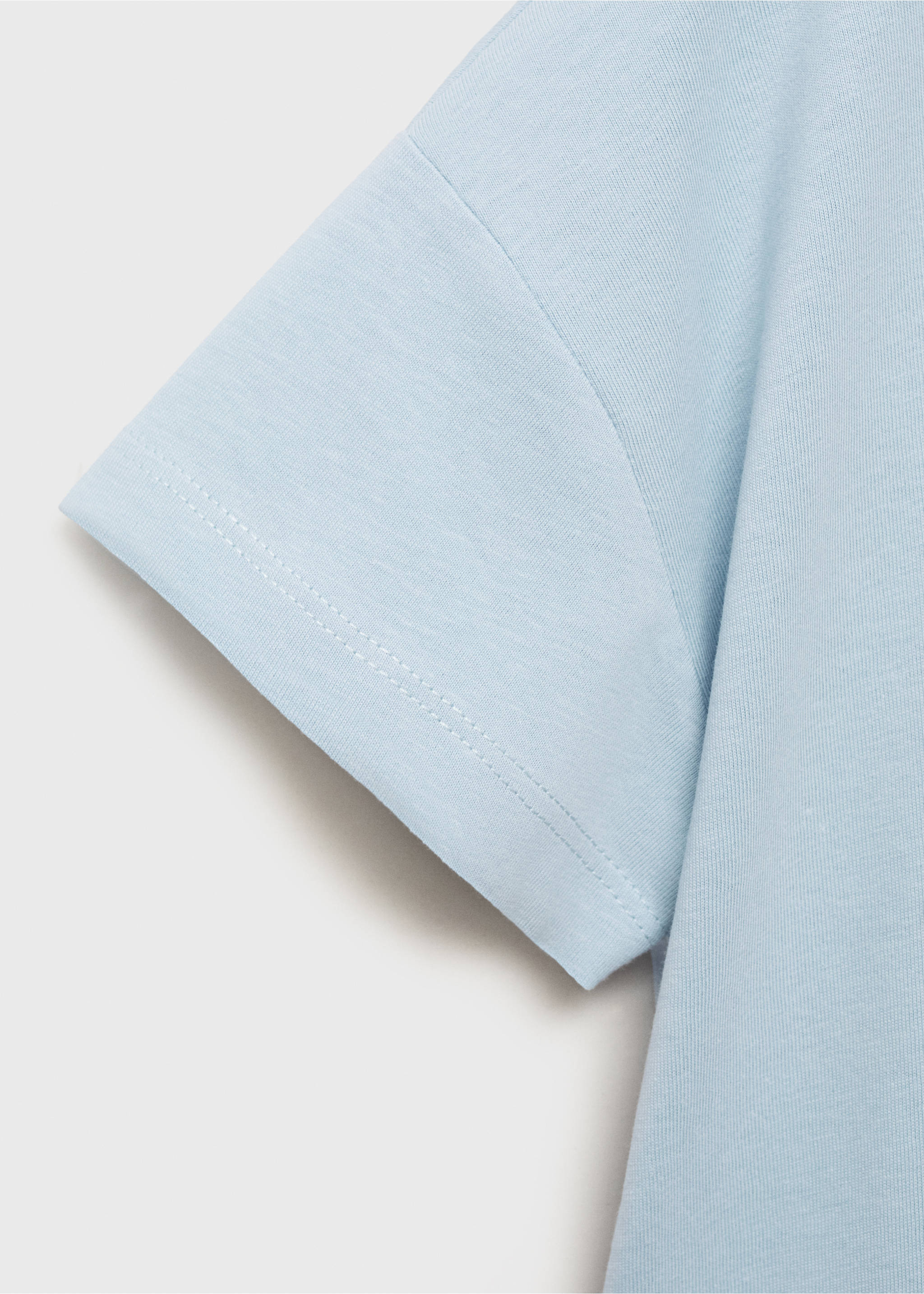 Embroidered cotton T-shirt - Details of the article 0, Sky Blue. Ref: 17003292-00.