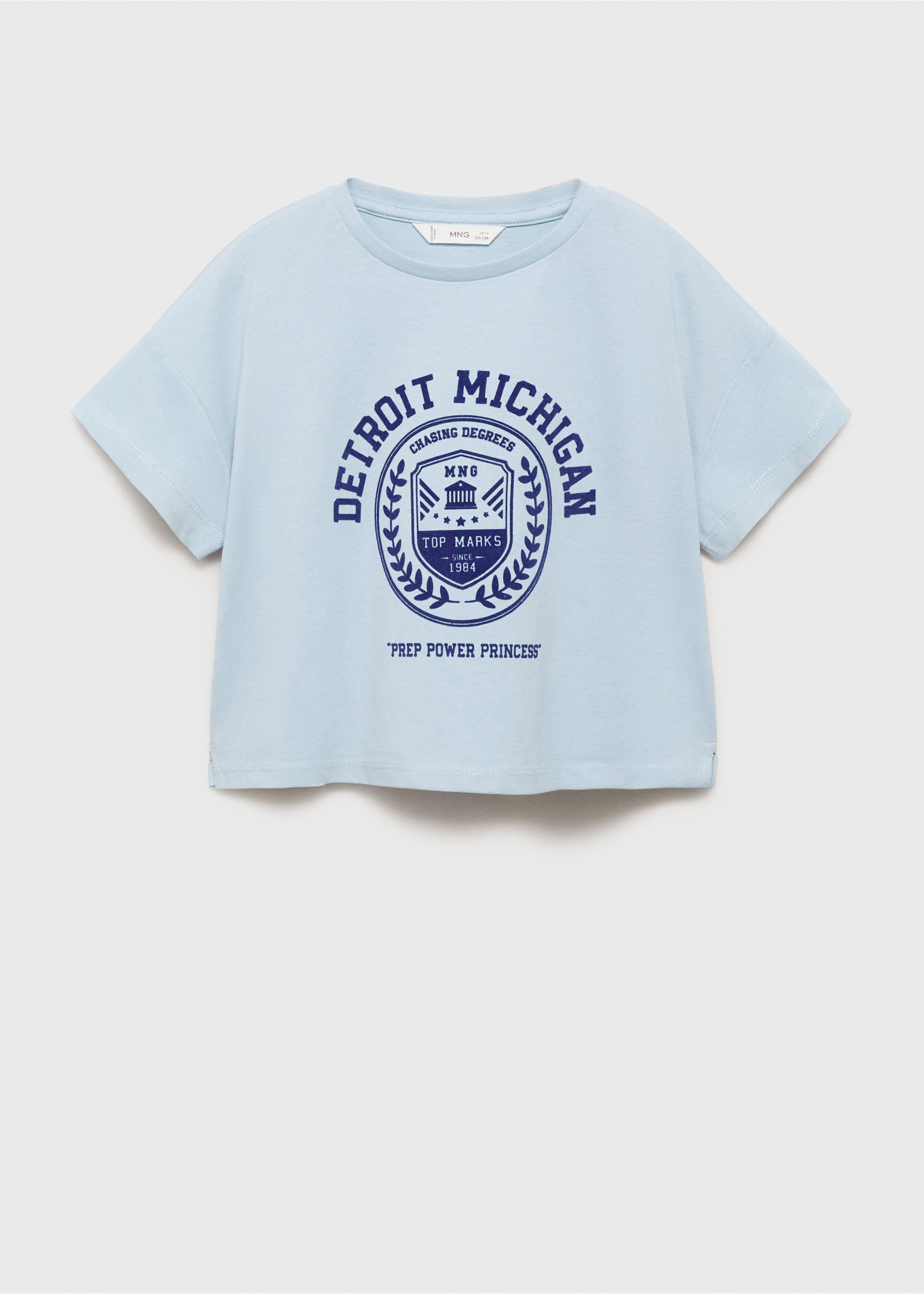 Embroidered cotton T-shirt - Article without model, Sky Blue. Ref: 17003292-00.