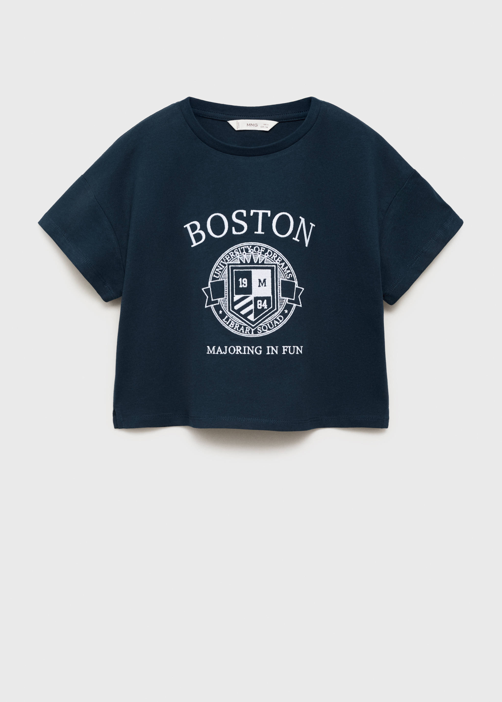 Broderad bomull t-shirt - Artikel utan modell