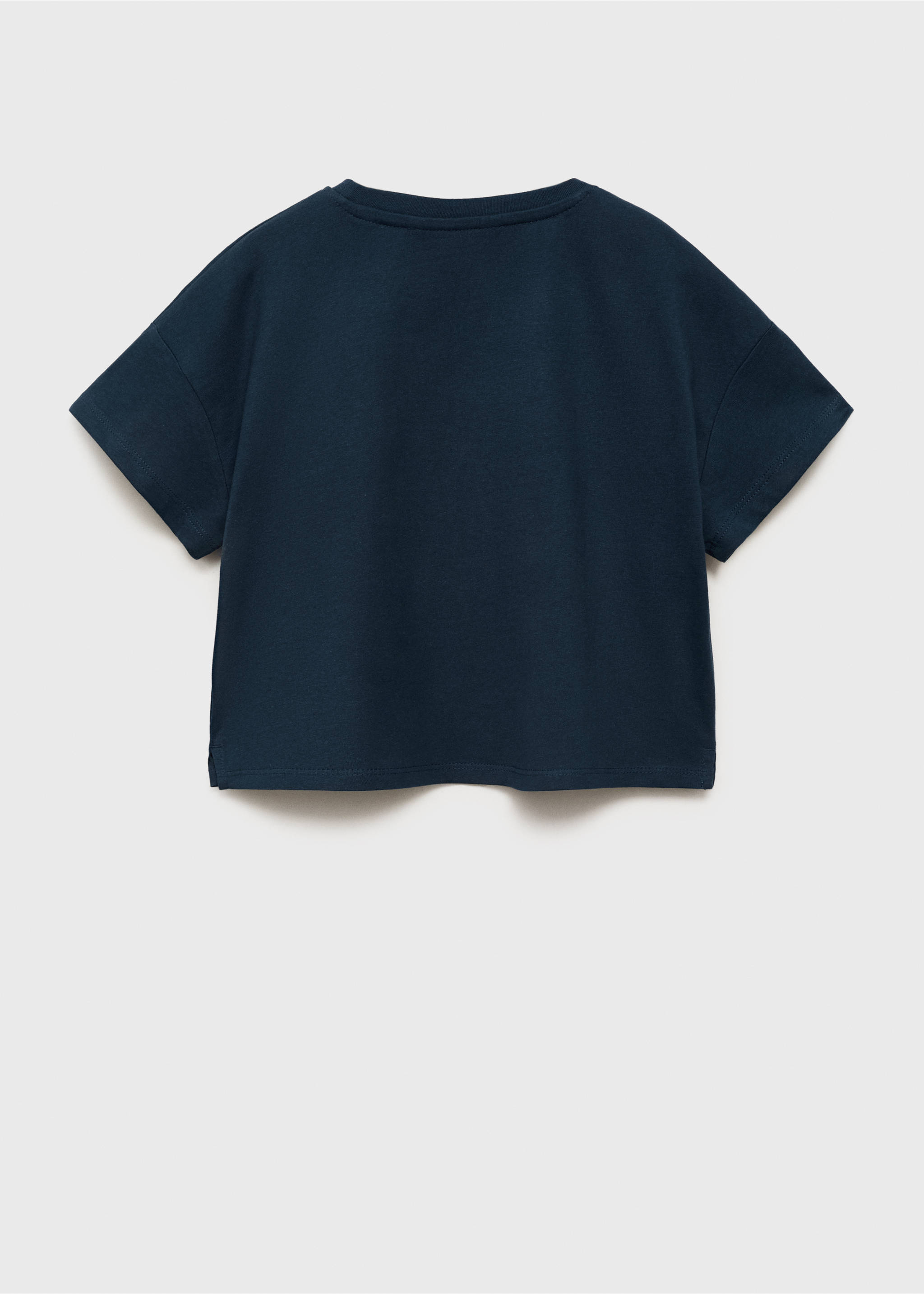 Embroidered cotton T-shirt - Reverse of the article, Navy. Ref: 17003292-00.