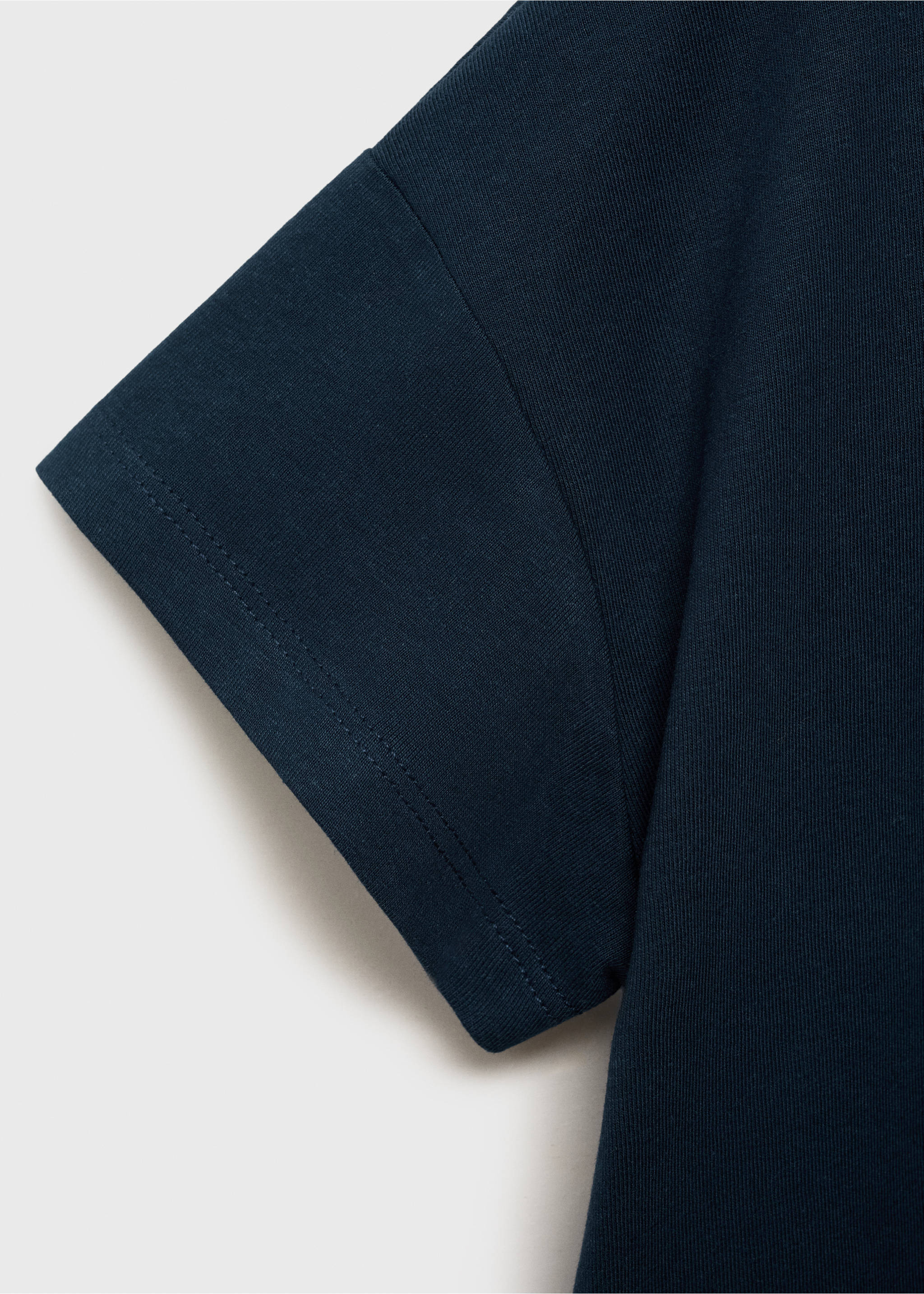 Embroidered cotton T-shirt - Details of the article 0, Navy. Ref: 17003292-00.