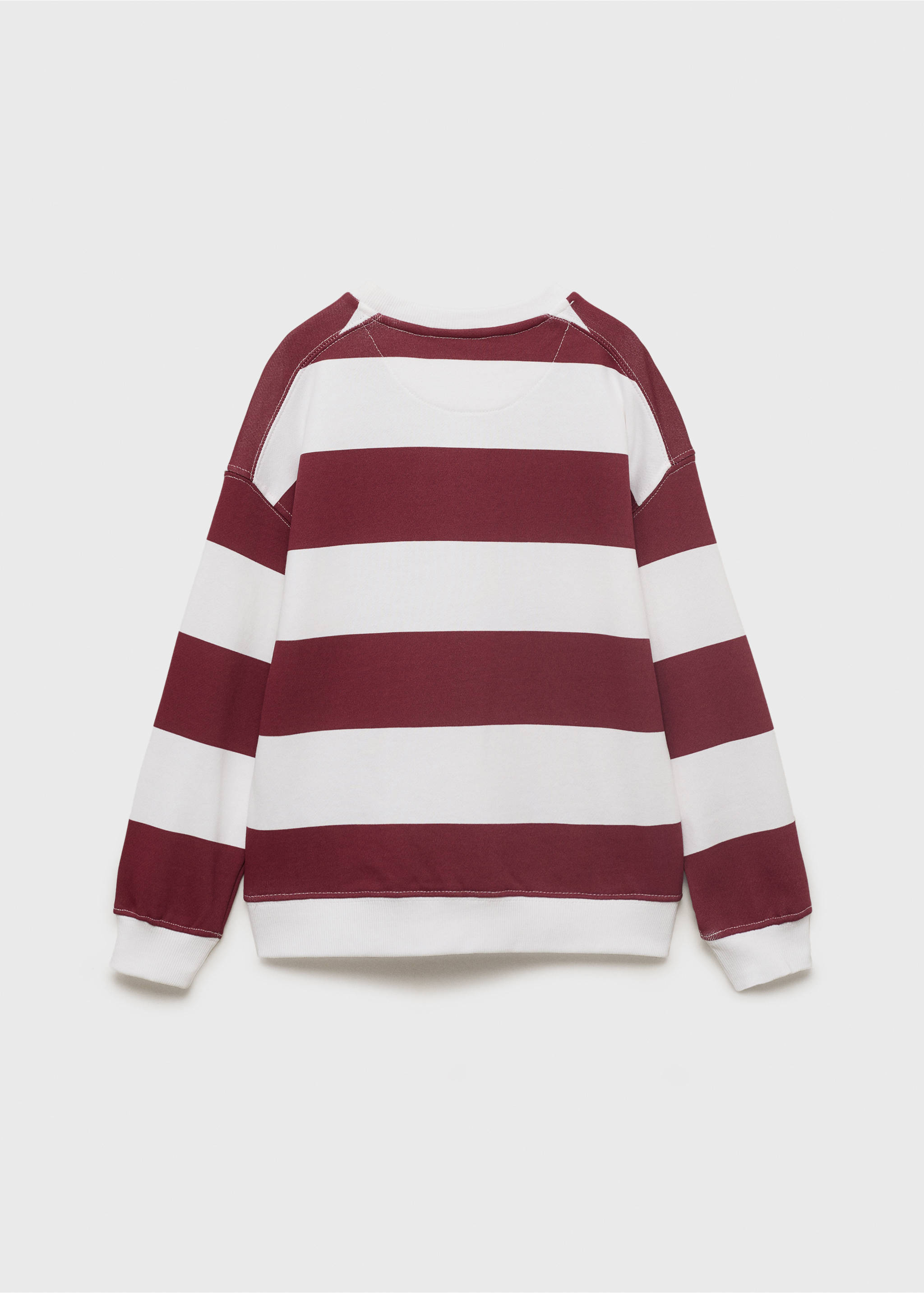 Sudadera algodón rayas - Reverso del artículo, Vino. Ref: 17003294-00.